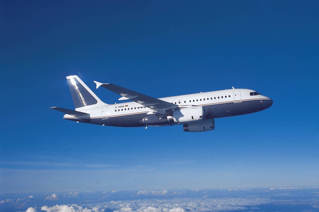 Image of A319 Exterior View Flying With Flash