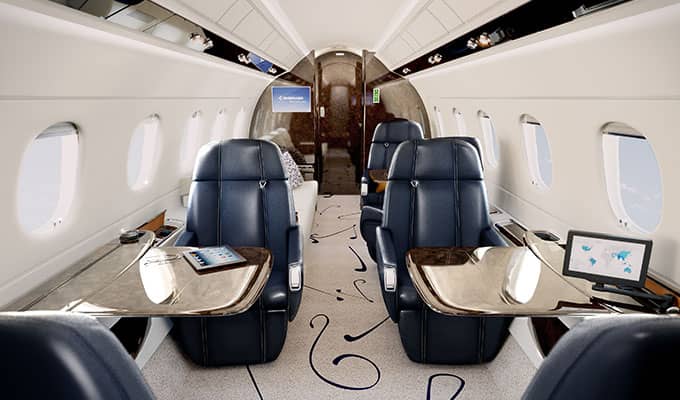 Image of Legacy 500 Midsize Corporate Jet Cabin