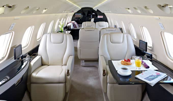 Image of Legacy 600 Super Mid Size Corporate Aircraft Cabin