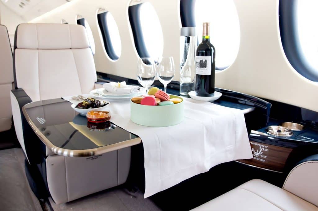 food on private jet